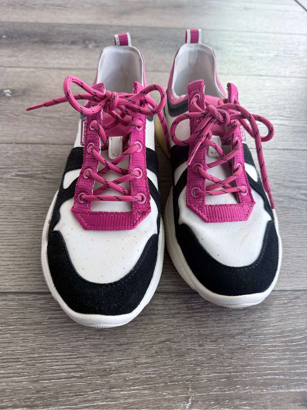 Coach Pink, Black & White Women's Lace-Up Sneakers
